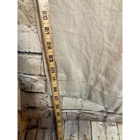 Ellen Tracy Linen Pants Womens Large Tan Relaxed Beachy Lagom Neutral Drawstring - Picture 10 of 16